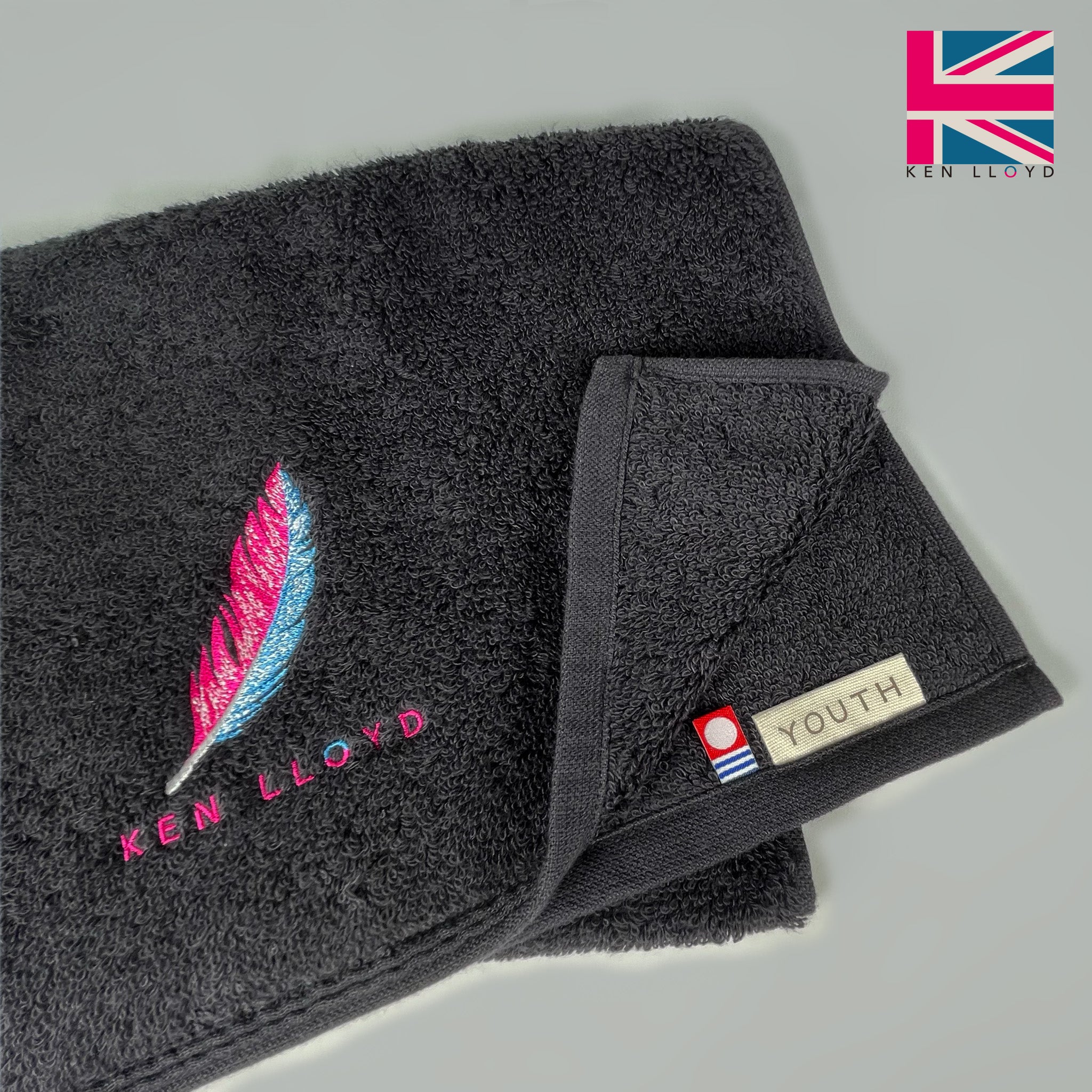 KL Feather Logo Face Towel (Black)