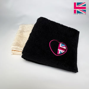KL Heart Logo Black Mini Hand Towel