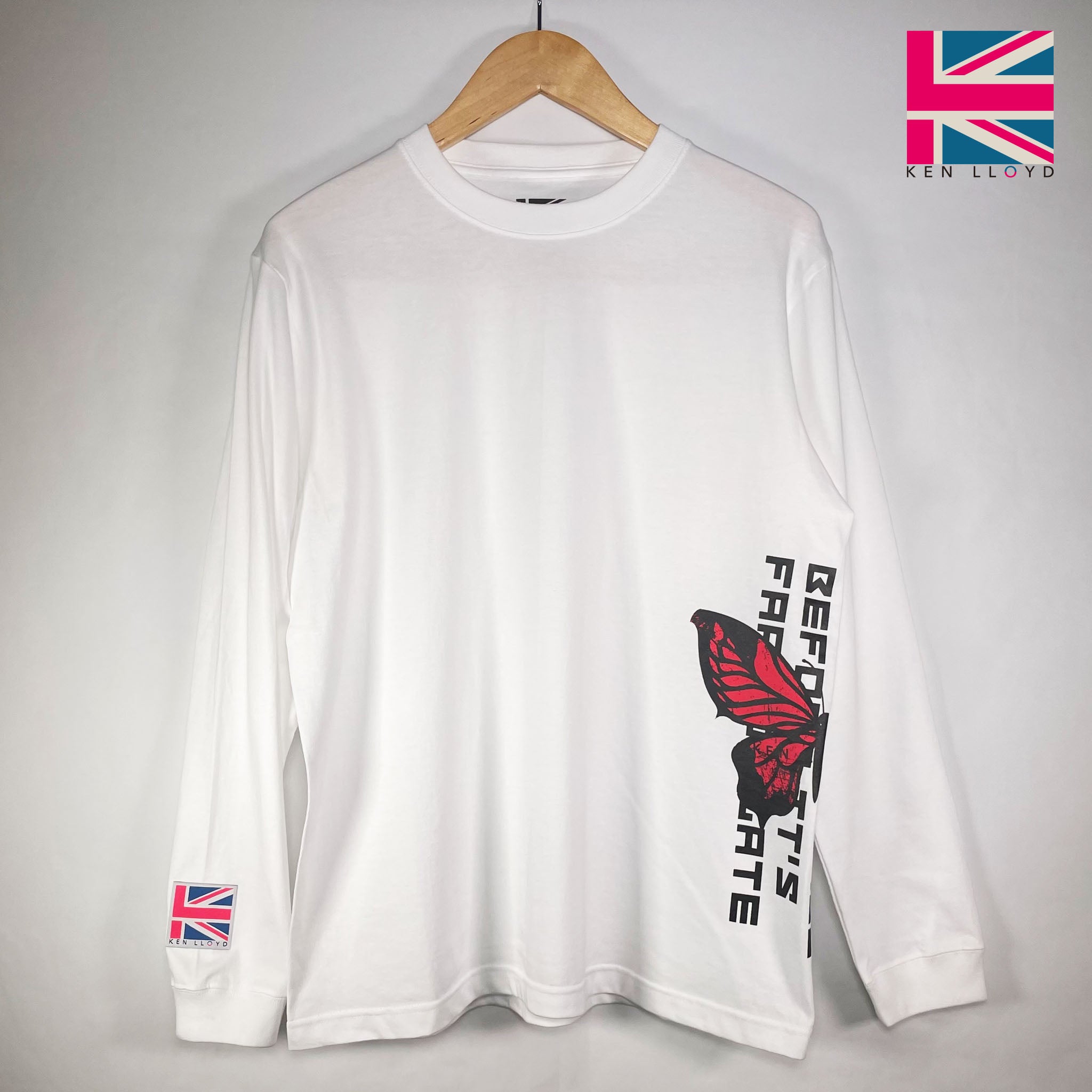 Red & Blue Butterfly Long Sleeve T-shirt – KEN LLOYD online store